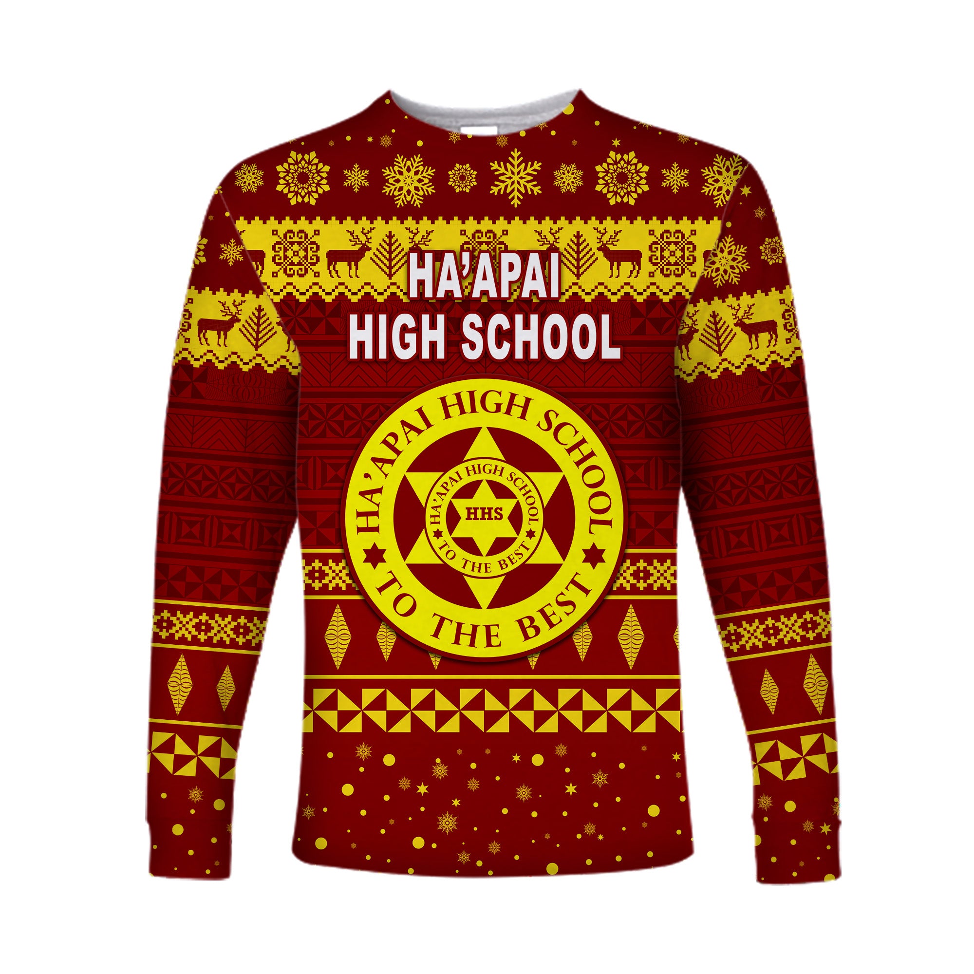 Ha'apai High School Christmas Long Sleeve Shirt Simple Style LT8 Unisex Maroon - Polynesian Pride