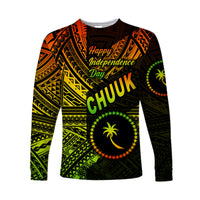 FSM Chuuk Long Sleeve Shirts Happy Independence Day Original Vibes - Reggae LT8 - Polynesian Pride