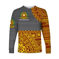 (Custom Personalised) Tonga Vava'u High School Long Sleeve Shirt Kupesi Vibes - Grey LT8 - Polynesian Pride