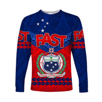 Samoa FAST Party Long Sleeve Shirt Simple Style LT8 Unisex Blue - Polynesian Pride