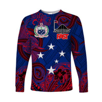 (Custom Personalised) Samoa FAST Party Long Sleeve Shirt Unique Style - NO.1 LT8 Unisex Blue - Polynesian Pride