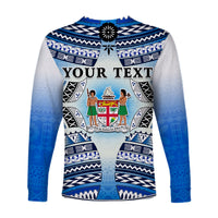 Custom Text And Number Fiji Long Sleeve Shirt Kaiviti Fijian Special Tapa Pattern LT14 - Polynesian Pride