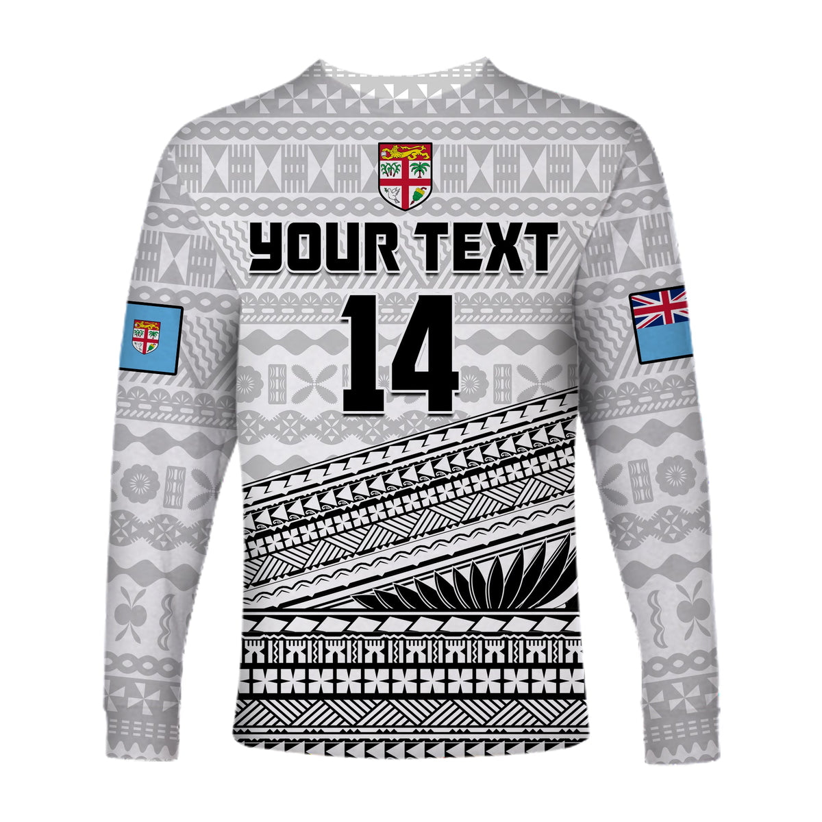 (Custom Text And Number) Fiji Sevens Rugby Long Sleeve Shirt Fijian 7s Tapa Polynesian Art LT14 - Polynesian Pride