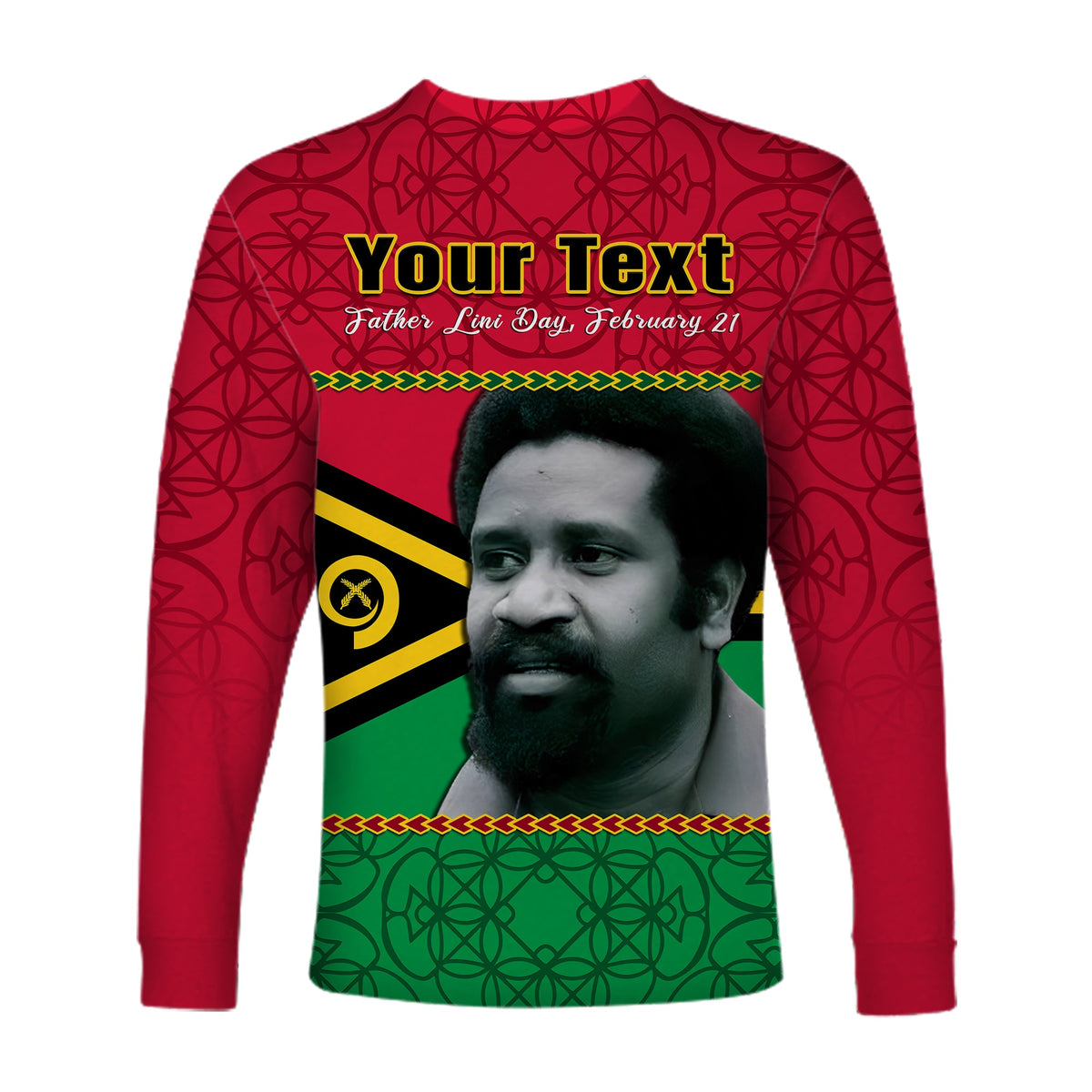 (Custom Personalised) Vanuatu Long Sleeve Shirt Vanuatuan Flag Sand Drawing Happy Father Lini Day LT14 - Polynesian Pride