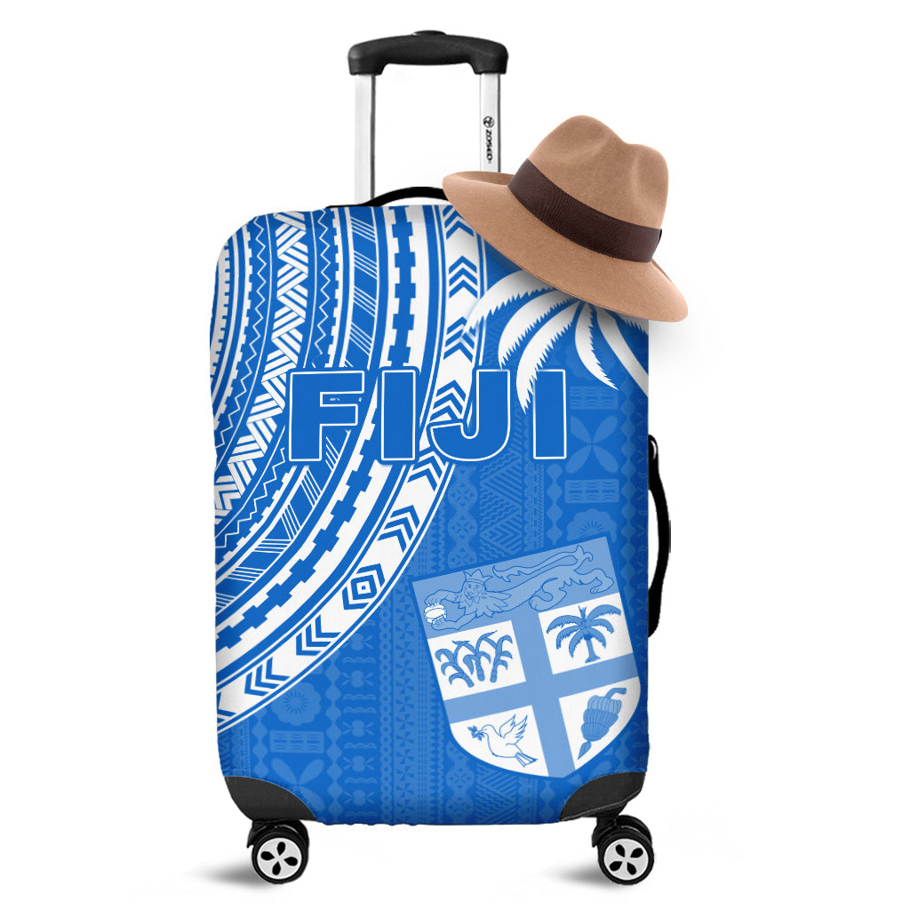 Fiji Rugby Sevens Luggage Covers Fijian 7s Tapa Polynesian Blue Ver.01 LT13 Blue - Polynesian Pride