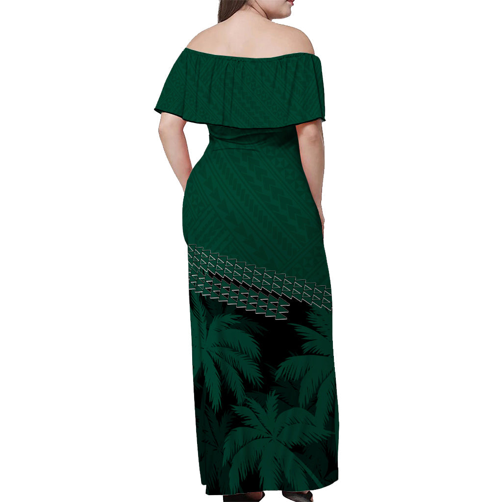 Hawaii Rainbow Warriors Off Shoulder Long Dress Laau Pama LT7 - Polynesian Pride