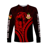 Kolisi Tonga 'Atele Personalised Long Sleeves Shirt Roaring Lion LT7 Unisex Black - Polynesian Pride