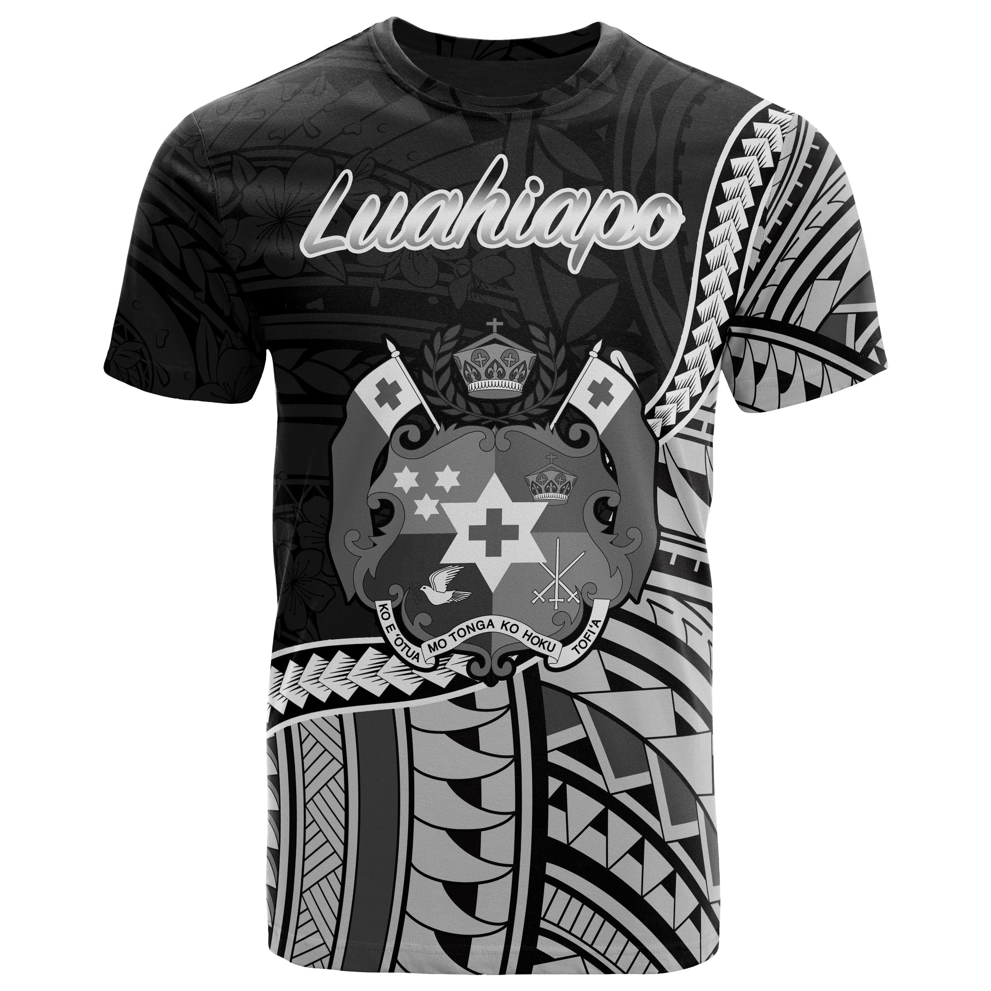 Tonga T Shirt Luahiapo Polynesian Patterns Unisex Black - Polynesian Pride
