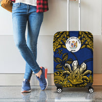 Niue Uga Luggage Cover Tribal Patterns Blue Style LT6 - Polynesian Pride