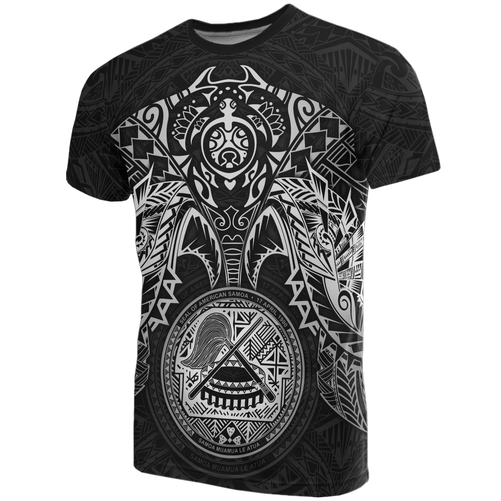 American Samoa T Shirt American Samoan Seal White Turtle Manta Ray Unisex WHITE - Polynesian Pride