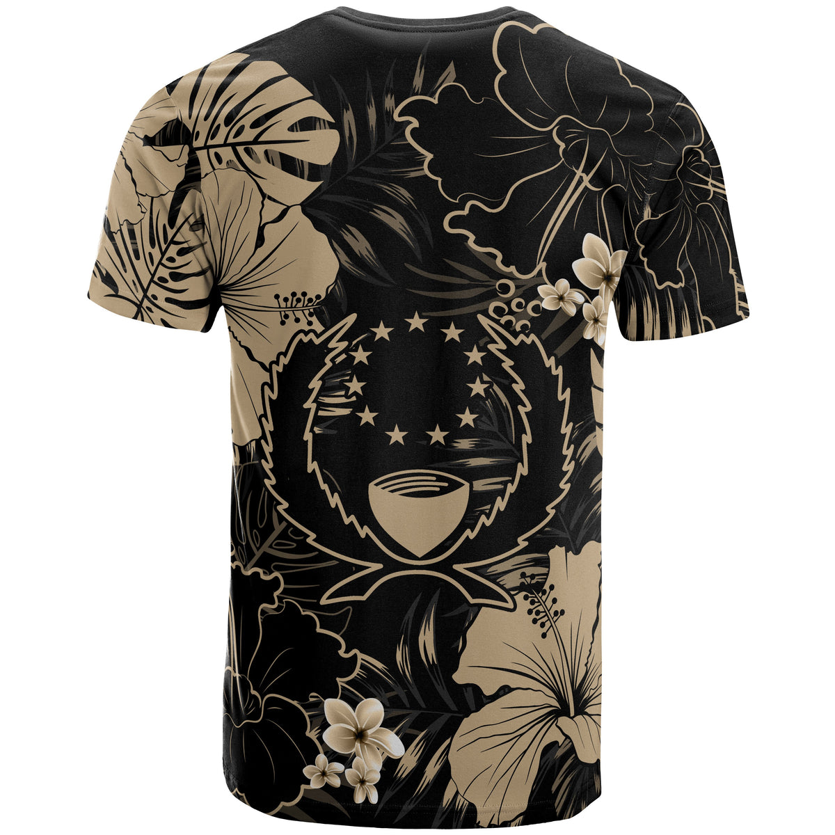 Pohnpei Micronesia T Shirt Yellow Hibiscus Palm Monstera - Polynesian Pride