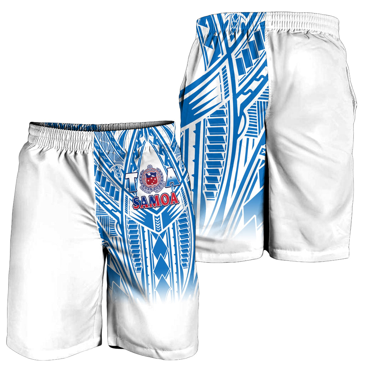 Samoa Rugby Men Shorts Toa Samoa Polynesian Pacific White Version LT14 - Polynesian Pride