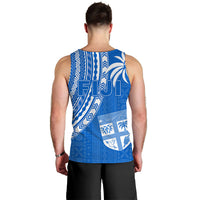 Fiji Rugby Sevens Men Tank Top Fijian 7s Tapa Polynesian Blue Ver.01 LT13 - Polynesian Pride