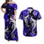 Hawaii Summer Colorful Shark Matching Dress and Hawaiian Shirt Dark Blue LT6 Blue - Polynesian Pride