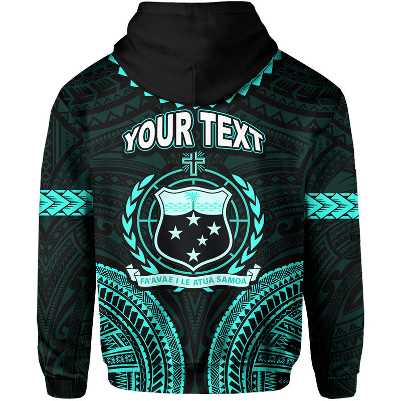 Custom Samoa Ula Nifo Tribal Hoodie Green Style LT6 - Polynesian Pride