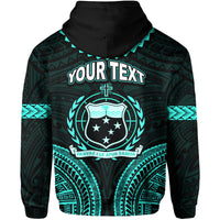 Custom Samoa Ula Nifo Tribal Hoodie Green Style LT6 - Polynesian Pride