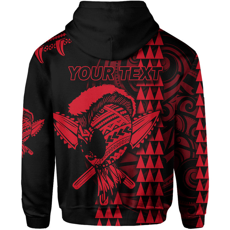 Custom Hawaii Polynesian Warrior Kakau Hoodie Red LT6 - Polynesian Pride