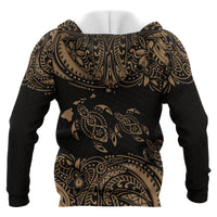 Hawaii Polynesian All Over Hoodie Gold Sea Turtle - Polynesian Pride