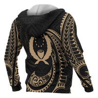 Pohnpei Micronesia Hoodie Gold Tribal Wave - Polynesian Pride