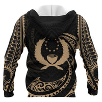 Pohnpei Micronesia All Over Zip up Hoodie Gold Tribal Wave - Polynesian Pride