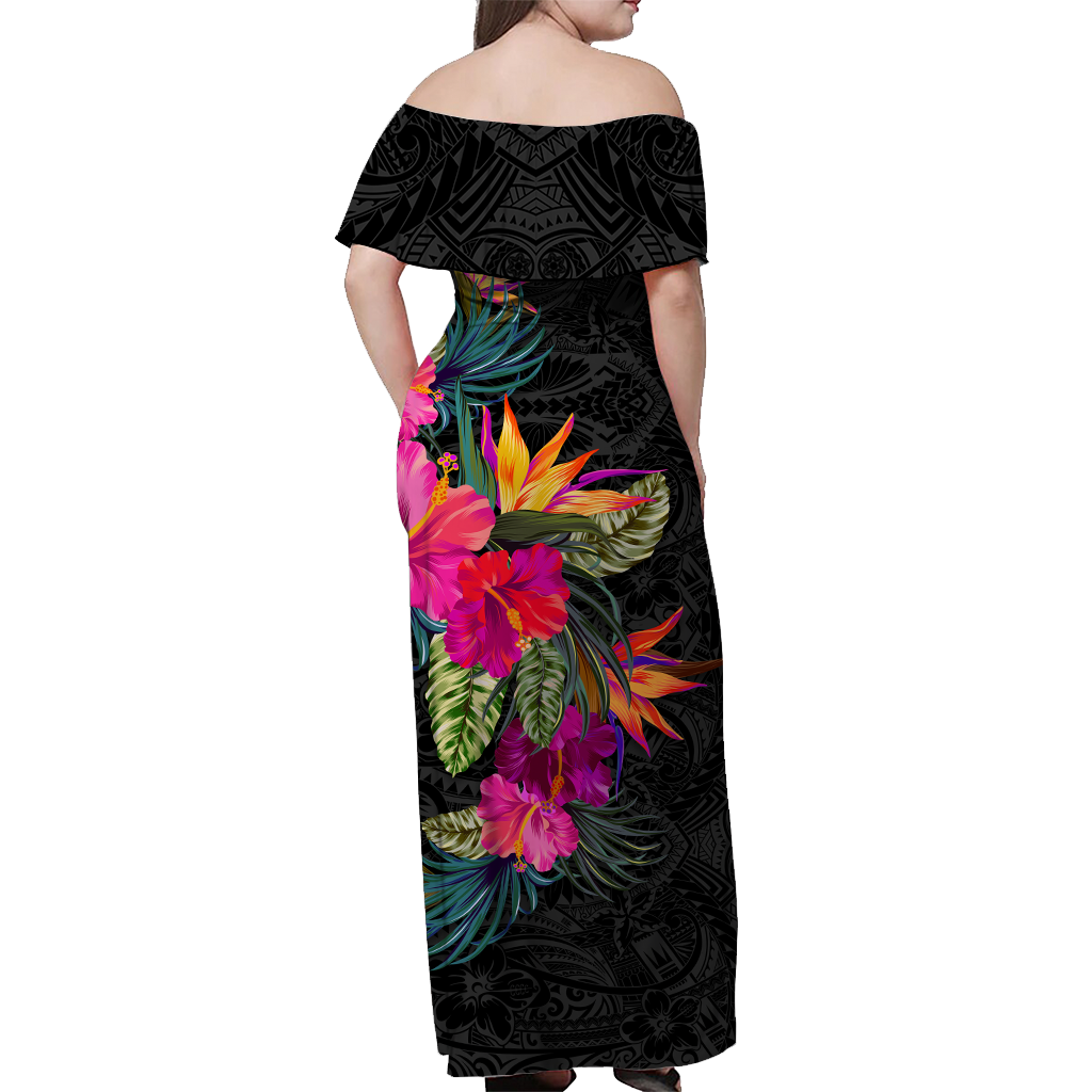 American Samoa Polynesian Hibiscus Matching Dress and Hawaiian Shirt LT12 - Polynesian Pride