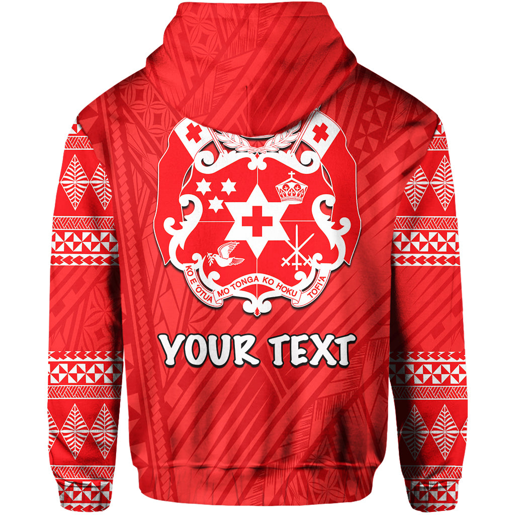 Custom Tonga Hoodie Ngatu Red Style LT6 - Polynesian Pride