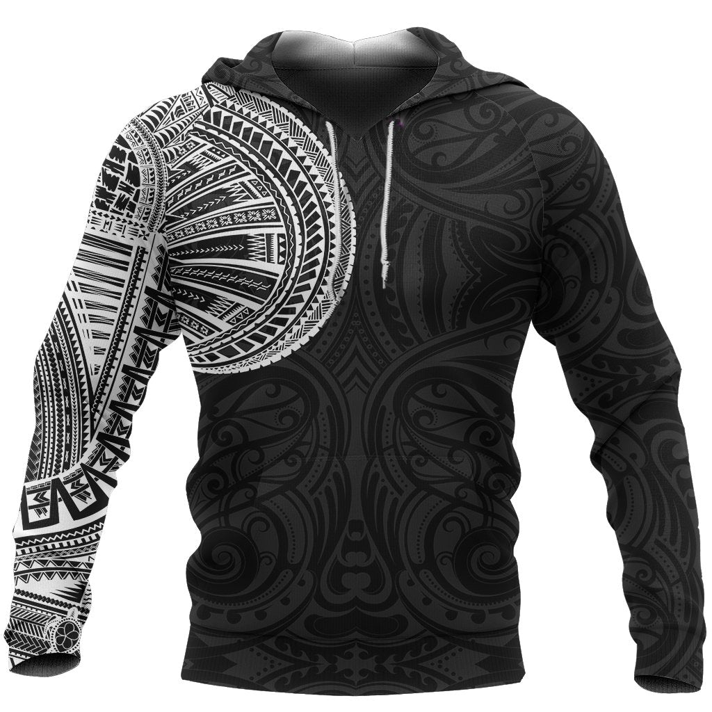 Samoa Tribal Hoodie - Maori Tattoo Roman Reigns Pullover Hoodie Black - Polynesian Pride