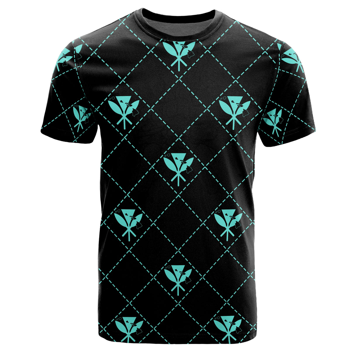 Kanaka Maoli T Shirt Regal Turquoise AH - Polynesian Pride