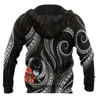 Pohnpei Micronesian Hoodie Black Plumeria - Polynesian Pride
