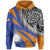Marshall Islands Polynesian Hoodie Floral Pattern Unisex BLUE ORANGE - Polynesian Pride