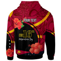 Papua New Guinea Hoodie Custom Papua New Guinea Flag with Hibicus Polynesian Patterns Hoodie - Polynesian Pride