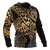 Tonga Polynesian Zip up Hoodie Gold Turtle Flowing - Polynesian Pride