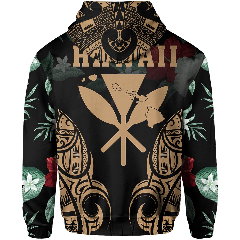 Polynesian Tropic Kanaka Maoli Hibiscus Hawaii Hoodie Gold - Polynesian Pride