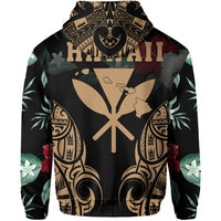 Polynesian Tropic Kanaka Maoli Hibiscus Hawaii Zip Hoodie Gold - Polynesian Pride