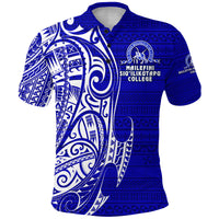 Tonga Mailefihi Siuilikutapu College Polo Shirt Original Style LT8 Blue - Polynesian Pride