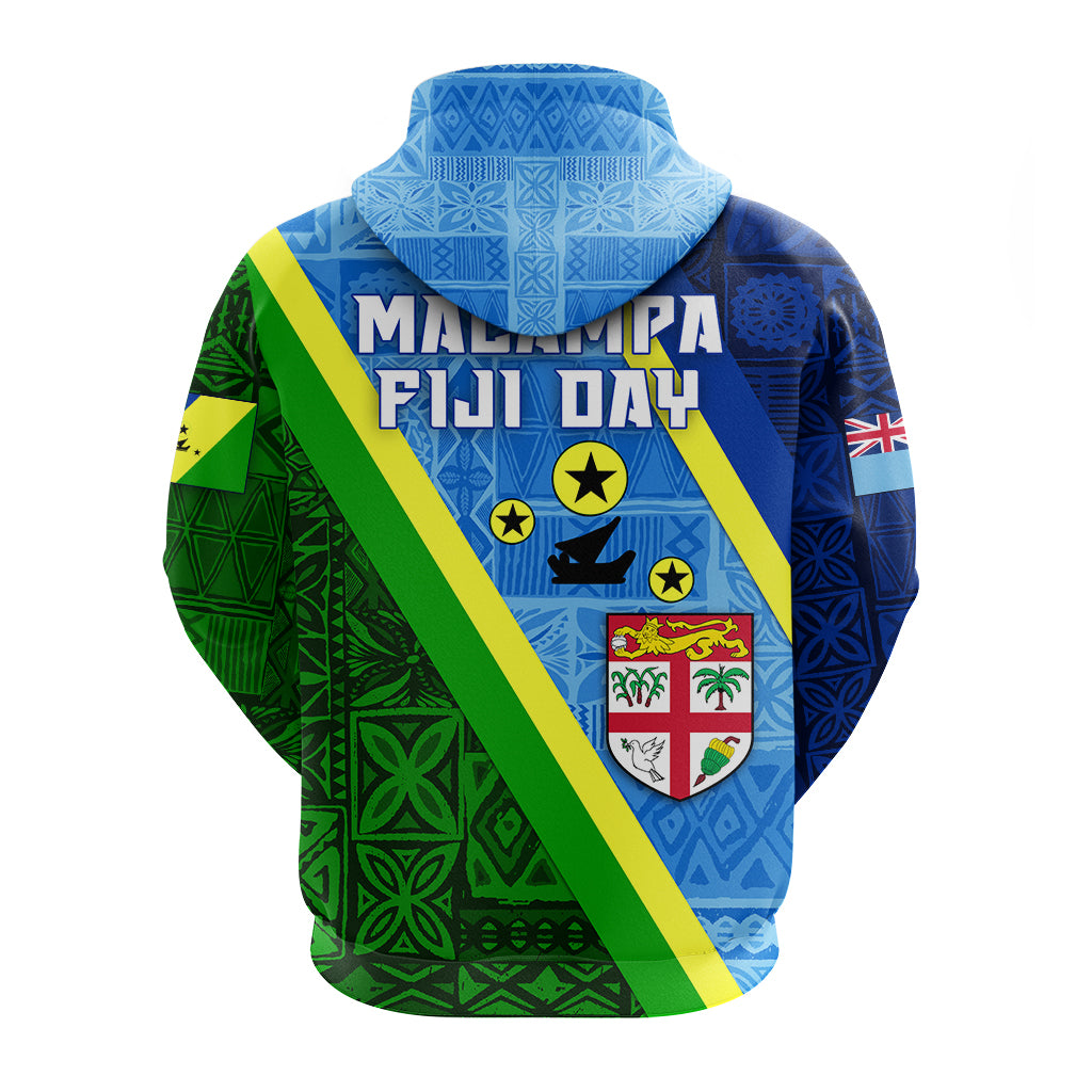 Vanuatu Malampa Fiji Day Zip Hoodie Combine Flag Design LT4 - Polynesian Pride