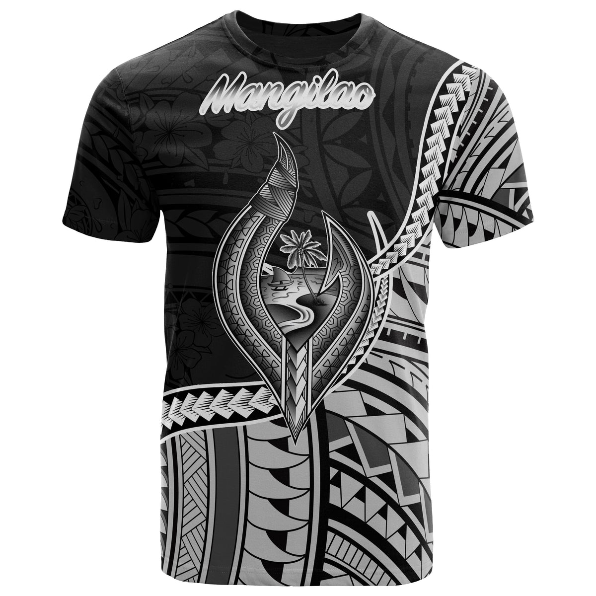 Guam T Shirt Mangilao Polynesian Patterns Unisex Black - Polynesian Pride