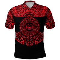 Marquesas Islands Polo Shirt Marquesan Tattoo Simplified Version Red LT8 - Polynesian Pride