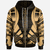 Marshall Islands All Over Zip up Hoodie Gold Tattoo Style Unisex Gold - Polynesian Pride