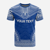 Marshall Islands Custom T Shirt Marshall Islands Flag Polynesian Chief Tattoo Blue Version - Polynesian Pride