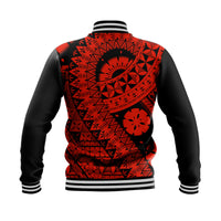 Polynesian Masi Kesa Red Style Baseball Jacket LT9 - Polynesian Pride