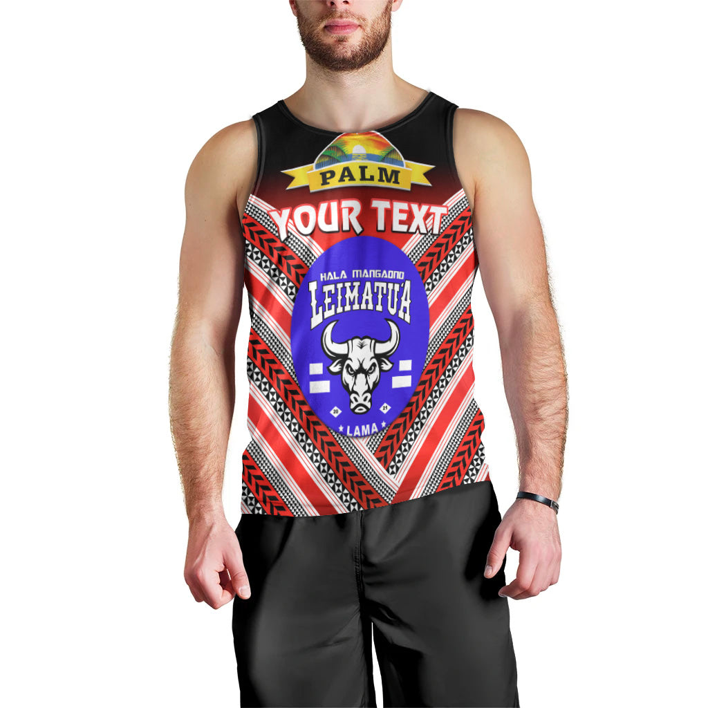 (Custom Personalised) Mate Ma'a Tonga Men Tank Top Leimatu'a Bulls Creative Style - Red NO.1 LT8 - Polynesian Pride