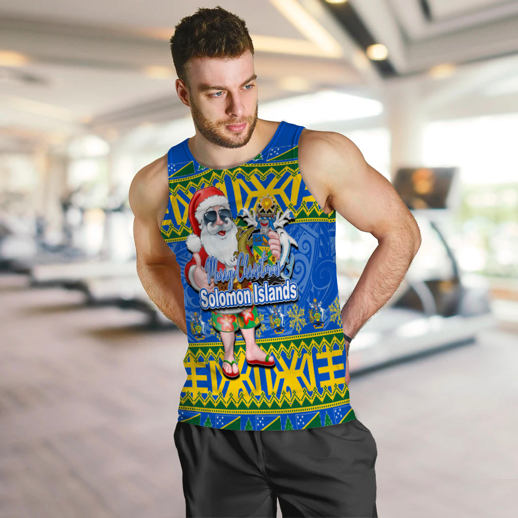 Solomon Islands Christmas Men's Tank Top Cool Santa Claus LT6 - Polynesian Pride