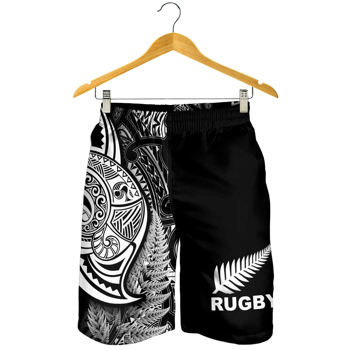 Maori Rugby Men Short Tattoo Mix Fern Leaf LT6 - Polynesian Pride