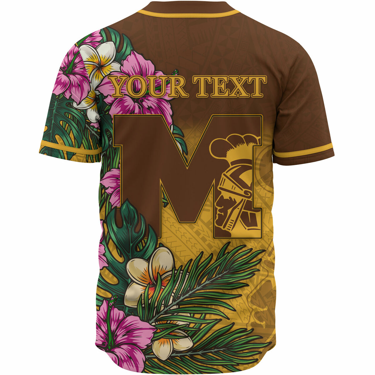 Hawaii Custom Personalised Baseball Shirt - Mililani Trojan High School Hawaiian Tropical Flowers Baseball Shirt LT10 - Polynesian Pride