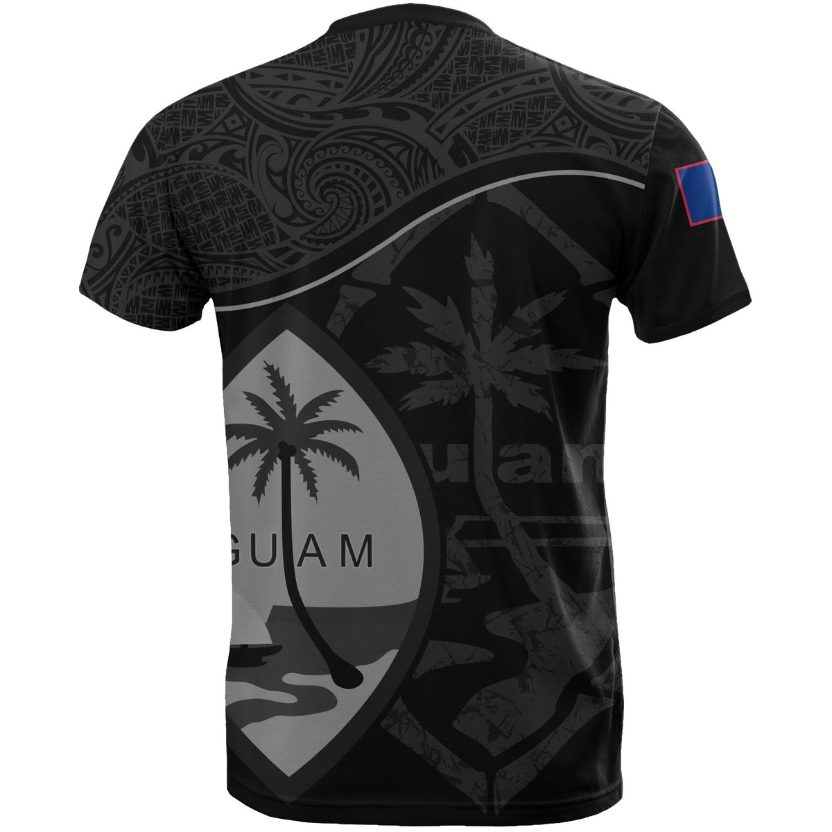 Guam T Shirt Guam Flag Black A02 - Polynesian Pride
