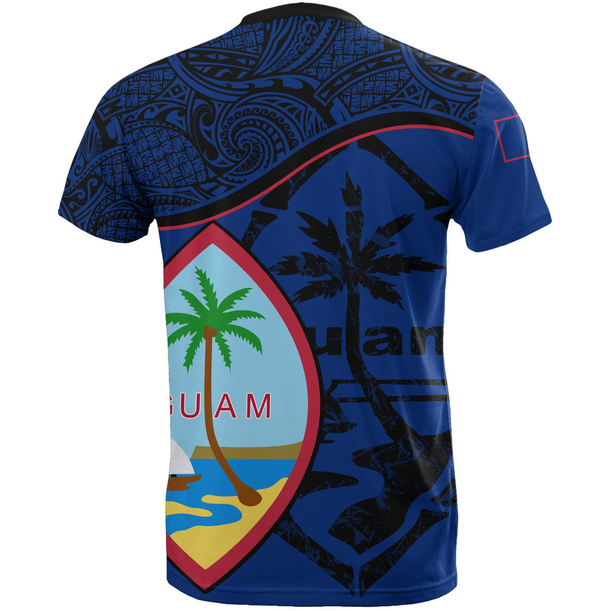 Guam T Shirt Guam Flag Blue A02 - Polynesian Pride