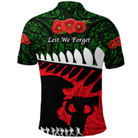 New Zealand Maori ANZAC Polo Shirt Remembrance Soldier Green LT8 - Polynesian Pride