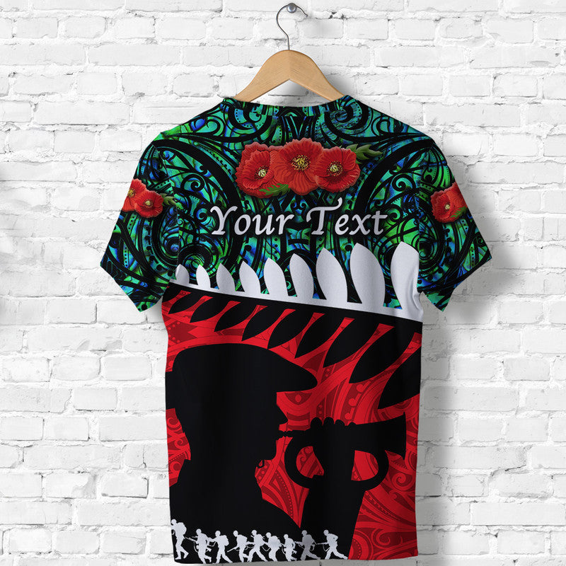 Custom New Zealand Maori ANZAC T Shirt Remembrance Soldier Turquoise LT8 - Polynesian Pride