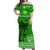 Custom Bula Fiji Matching Hawaiian Shirt and Dress Fijian Tapa Patterns with Palm Tree Green LT13 - Polynesian Pride